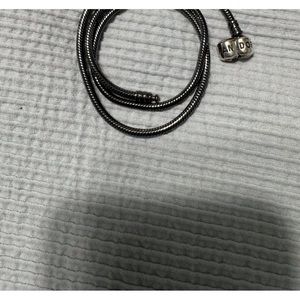 Rare Snake Oxidized Pandora barrel clasp necklace. 17.7 inches long or 45 cm.